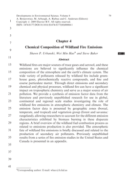 Chapter 4 Chemical Composition of Wildland Fire Emissions 9 Ã Shawn P