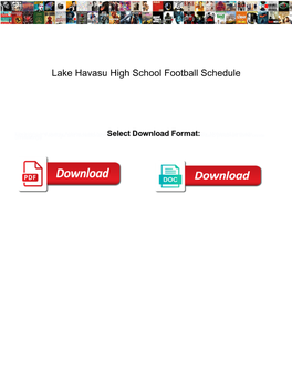 Lake Havasu High School Football Schedule