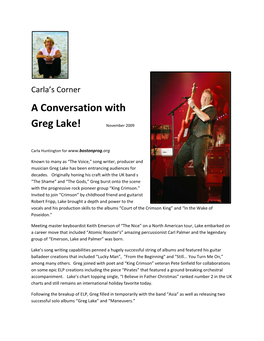 A Conversation with Greg Lake!