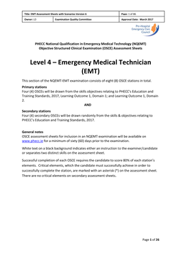 Level 4 – Emergency Medical Technician (EMT)