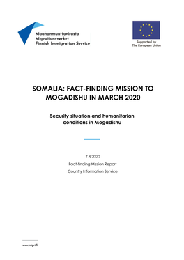 Somalia: Fact-Finding Mission to Mogadishu in March 2020