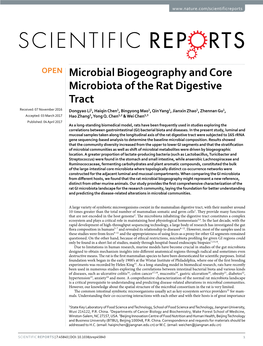 Microbial Biogeography and Core Microbiota of the Rat Digestive Tract