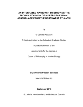 An Integrated Approach to Studying the Trophic Ecology of a Deep-Sea Faunal Assemblage from the Northwest Atlantic