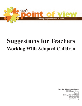 Suggestions for Teachers Working with Adopted Children