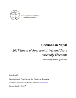 2017 House of Representatives and State Assembly Elections