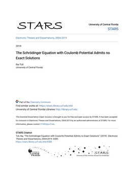 The Schrödinger Equation with Coulomb Potential Admits No Exact Solutions