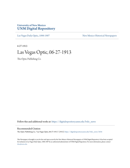 Las Vegas Optic, 06-27-1913 the Optic Publishing Co