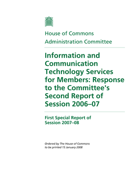 Response to the Committee's Second Report of Session 2006–07