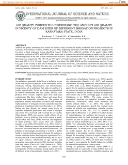 Air Quality Indices to Understand the Ambient Air