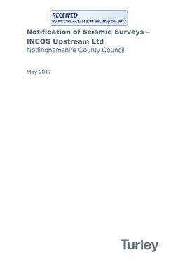 Notification of Seismic Surveys – INEOS Upstream Ltd Nottinghamshire County Council