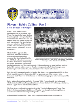 Bobby Collins - Part 3 – from Sweden to Liverpool