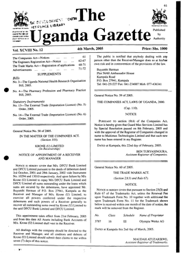 Uganda Gazette Z