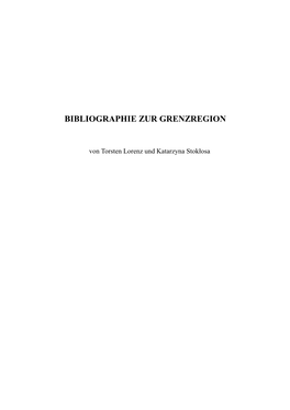 Bibliographie Zur Grenzregion