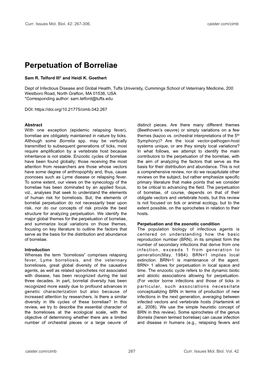 Perpetuation of Borreliae
