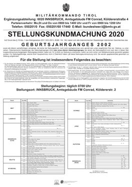 Musterung 2020