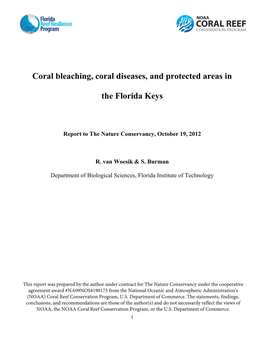 Coral Bleaching, Coral Diseases, and Protected Areas in the Florida Keys