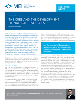 THE CREE and the DEVELOPMENT of NATURAL RESOURCES by David Descôteaux