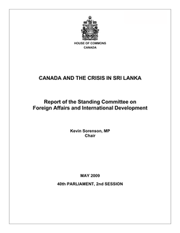 Canada and the Crisis in Sri Lanka