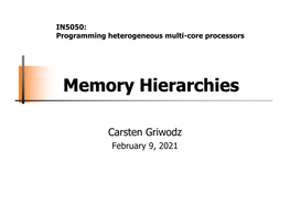 Memory Hierarchies