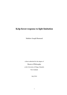 Kelp-Forest Response to Light Limitation