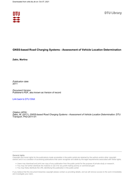 GNSS-Based Road Charging Systems 30 Asessment of Vehicle Location Determination