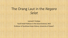 The Orang Laut in the Negara Selat