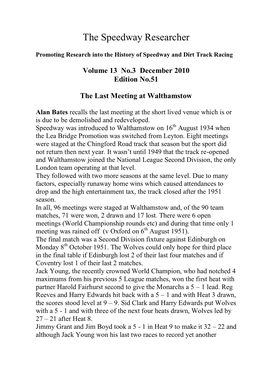 Volume 13 No.3 December 2010 Edition No.51