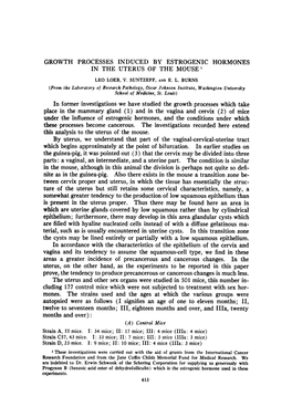 Growth Processes Induced by Estrogenic Hormones in the Uterus of the Mouse'