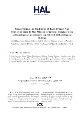 Constraining the Landscape of Late Bronze Age Santorini Prior to The