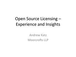 Free and Open Source Software