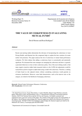 The Value of Coskewness in Evaluating Mutual Funds∗