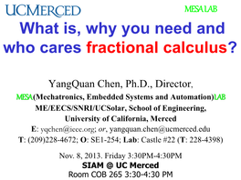 Fractional Calculus?