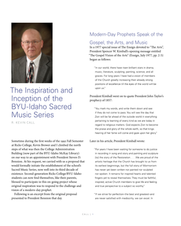 The Inspiration and Inception of the BYU-Idaho Sacred Music Series