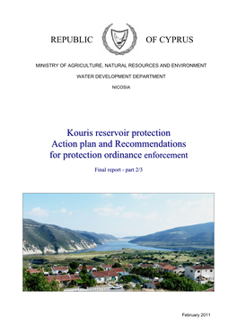 Kouris Reservoir Protection Action Plan and Recommendations For
