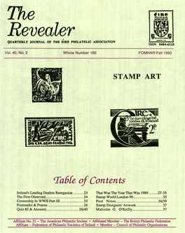 The Revealer , QUARTERLY JOURNAL of the EIRE PHILATELIC ASSOCIATION -··- ISSN 0484-6125