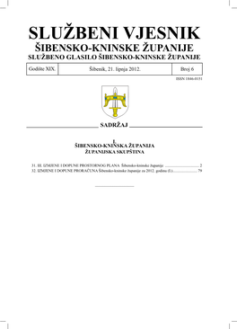 Prostorni Plan Šibensko – Kninske Županije