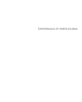 Universalia Et Particularia. Ars Et Praxis Societatis Jesu in Polonia