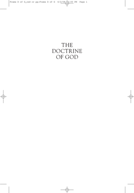 THE DOCTRINE OFGOD Frame D of G Cxd Cr Pg:Frame D of G 6/2/08 3:00 PM Page Ii