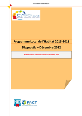 Programme Local De L'habitat 2013-2018 Diagnostic – Décembre 2012