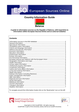 Country Information Guide Belarus