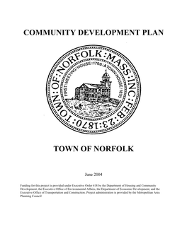 Community Development Plan Town of Norfolk