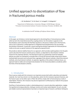 Unified Approach to Discretization of Flow in Fractured Porous Media