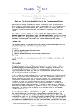 Social Circles in the Theresienstadt Ghetto Lesson Plan Introduction