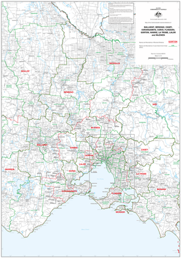 Map of Federal Electoral Divisions of Ballarat, Bendigo, Casey