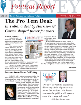 The Pro Tem Deal: in 1980, a Deal by Harrison & Garton Shaped Power for Years