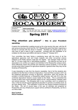 ROCA Digest Spring 2011