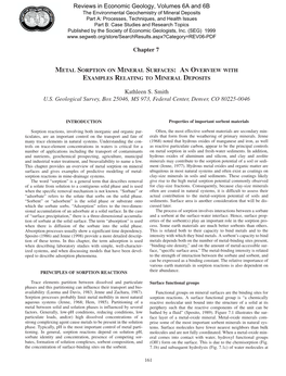 Metal Sorption on Mineral Surfaces: an Overview with Examples Relating to Mineral Deposits