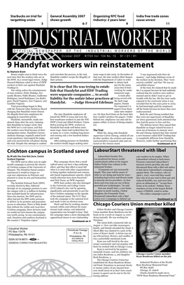 9 Handyfat Workers Win Reinstatement by Stephanie Basile Bosses Might Want to Think Twice the and Convolute the Process, in the End, Mum Wage in Late 2005