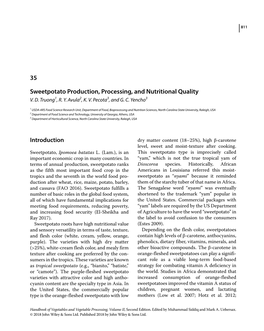 Sweetpotato Production, Processing, and Nutritional Quality V