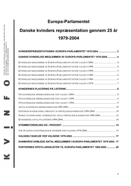 Europa-Parlamentet Danske Kvinders Repræsentation Gennem 25